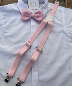 Kit Suspensório e Gravata Borboleta Infantil Rosa