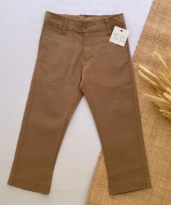 Calça Sarja Skynny Infantil cor Caqui menino Casamento Page Batizado Festas