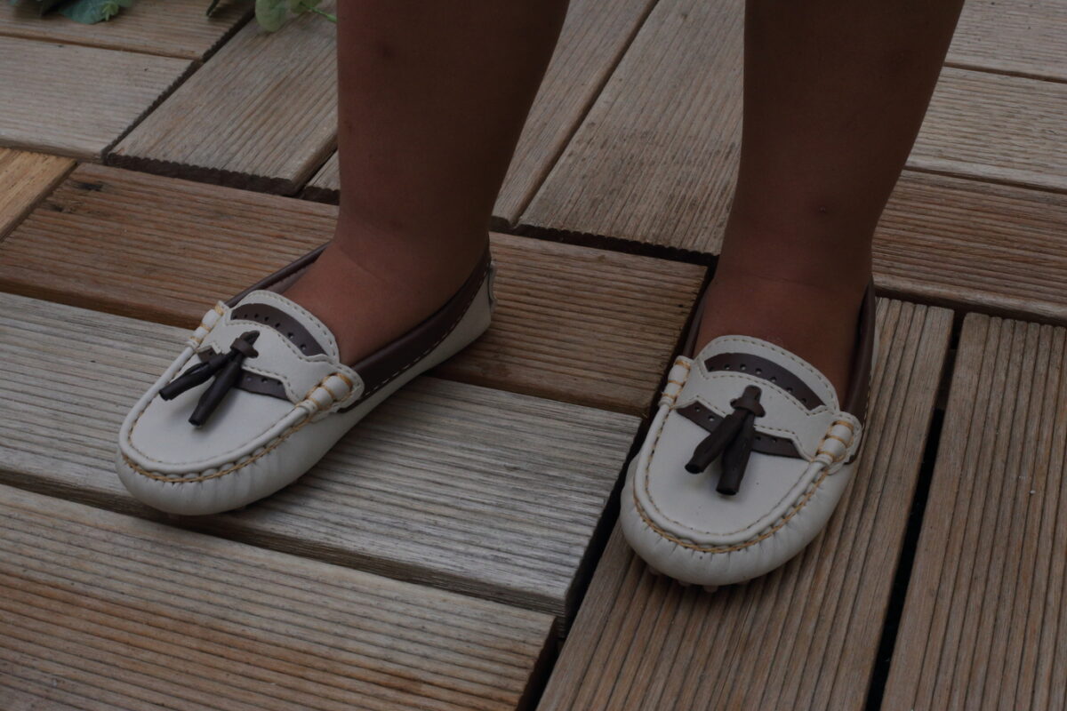 Sapato Mocassim masculino infantil Menino Marfim e marrom