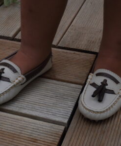 Sapato Mocassim masculino infantil Menino Marfim e marrom