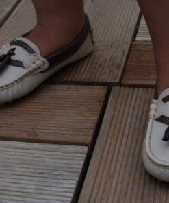 Sapato Mocassim masculino infantil Menino Marfim e marrom