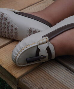 Sapato Mocassim masculino infantil Menino Marfim e marrom