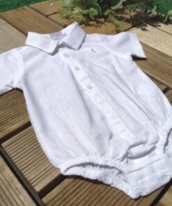 Alternative view of Body branco Cambraia infantil bebe manga curta