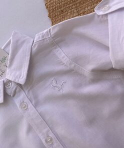 Alternative view of Body Camisa Tricoline Branco Infantil Masculino Bebê Manga Longa Luxo