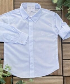 Body Camisa Tricoline Branco Infantil Masculino Bebê Manga Longa Luxo