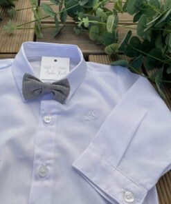 Conjunto Premium Infantil Menino Calça Camisa Gravata e Suspensório Azul Marinho