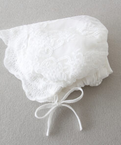 Mandrião Manga Longa Vestido Infantil Bebê Batizado Renda Branco +Touca Luxo