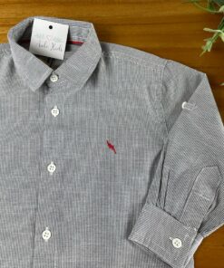 Alternative view of Camisa masculina  com detalhe vermelho Algodão manga longa infantil menino
