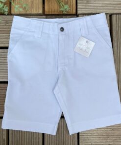 Bermuda de Sarja infantil masculina na cor branco Casamento Page Batizado Festas Branca