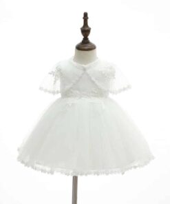 Vestido infantil menina bebê batizado Daminha Casamento 3 peças Renda Branco Premium Luxo