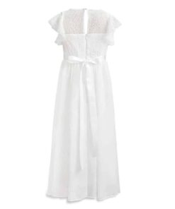 Vestido Longo infantil elegante menina Rendas flor primavera verão Festa Daminha Batizado Branco Premium Luxo