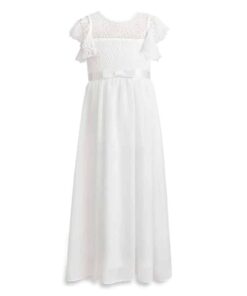 Vestido Longo infantil elegante menina Rendas flor primavera verão Festa Daminha Batizado Branco Premium Luxo