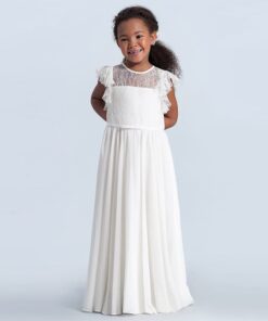 Vestido Longo infantil elegante menina Rendas flor primavera verão Festa Daminha Batizado Branco Premium Luxo