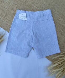 Alternative view of Bermuda em Tecido Flamê Textura Linho Azul Bebê infantil masculina Festas menino batizados casamento