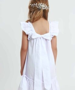 Alternative view of Vestido infantil Verão Fustão Batizado e Festas menina Laço nas costas