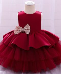Vestido infantil menina Festa Natal casamento Aniversário Renda tutu Premium Luxo Vermelho