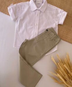 Conjunto Infantil Menino Camisa Manga Curta Calça Sarja Premium