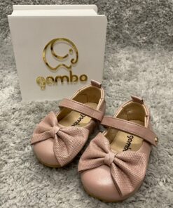 Sapatilha Baby Girl Gambo Kid Marshmellow em Couro Rose Algodão Doce