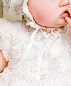 Mandrião infantil bebê batizado Vestido Renda Branco Touca Super Premium Luxo