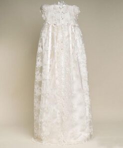 Mandrião infantil bebê batizado Vestido Renda Branco Touca Super Premium Luxo