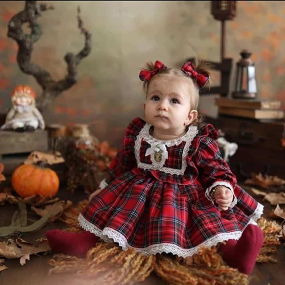 Vestido Infantil de Festa Luxo Vermelho Natal