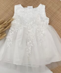Alternative view of Vestido Infantil Elegante Formatura Menina Tutu Rendas Flor Primavera Branco Premium Luxo