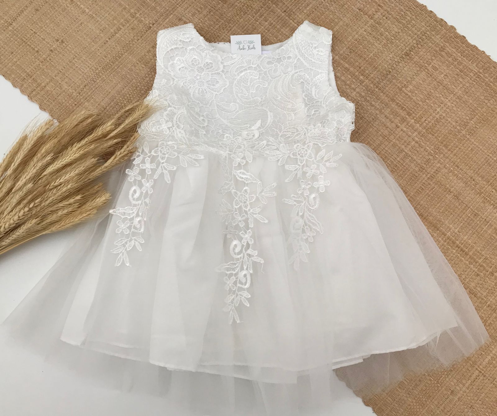 Vestido infantil menina bebê batizado Daminha Casamento 3 peças Renda  Branco Premium Luxo - Auhe Kids