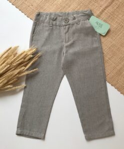 Calça Infantil Menino Luxo Premium Linho Bege Festas Batizado Casamento