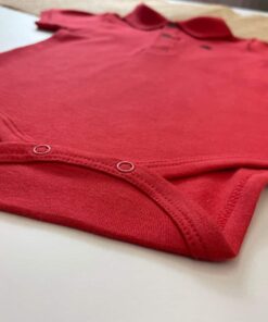 Alternative view of Camisa Polo em Body Manga Curta Infantil Bebê Menino Vermelho Luxo Festas