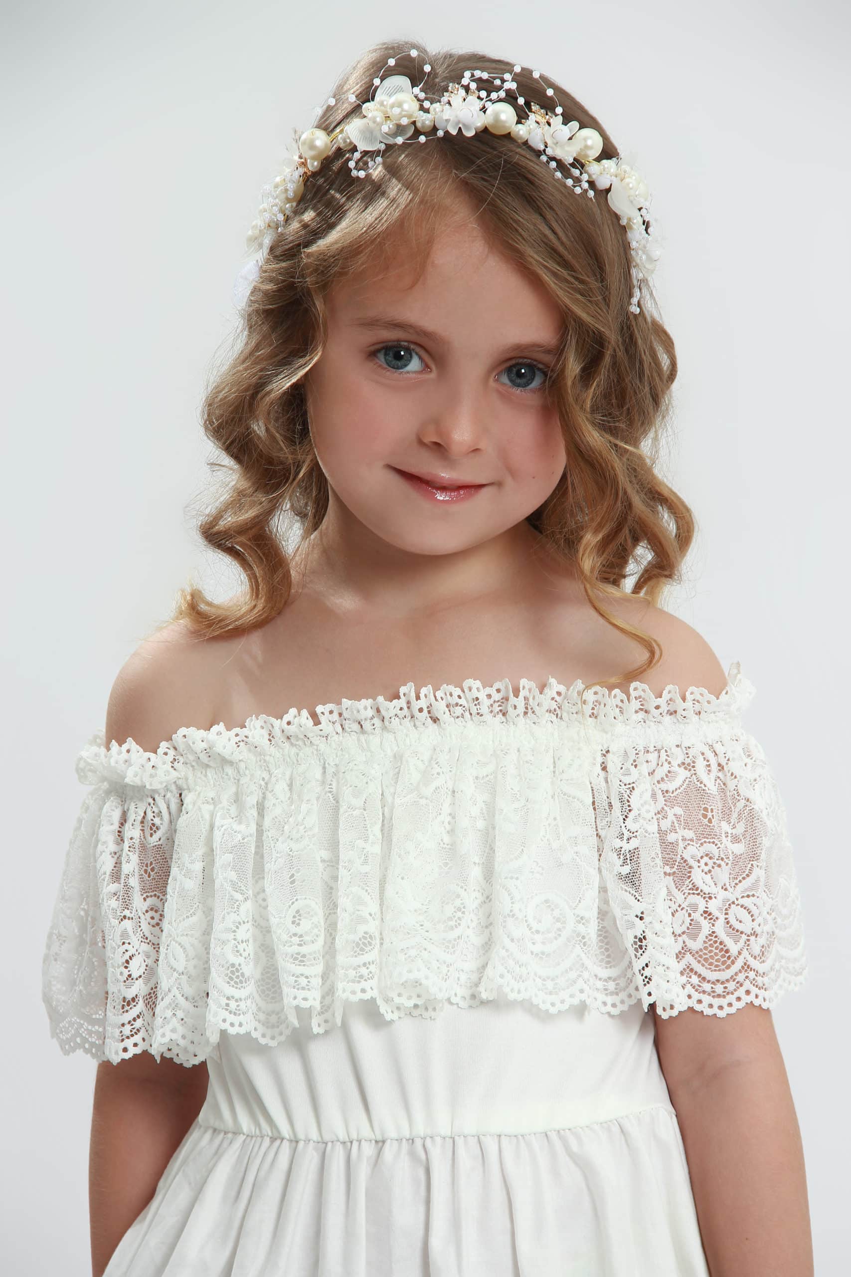 Vestido Longo de Princesa infantil elegante menina 1ª Comunhão Festa  Daminha Batizado Branco Premium Luxo - Auhe Kids