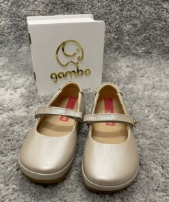 Sapatilha Infantil Toddler Girl Glitter Pérola em Couro Gambo Premium Festas