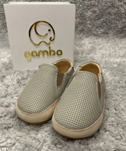 Tênis Slep On Concreto Baby Boy Neblina Couro Gambo Infantil Masculino Infantil Premium