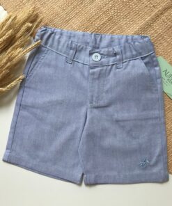 Bermuda Infantil Menino Azul Jeans Batizado Casamento Festas Premium Luxo
