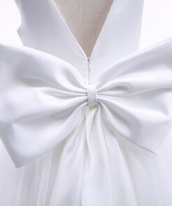 Vestido Longo de Princesa infantil elegante menina 1ª Comunhão Festa Daminha Batizado Branco Premium Luxo