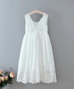 Vestido Longo Flor Elegante infantil menina 1ª Comunhão Festa Daminha Batizado Branco Premium Luxo