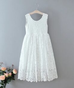 Vestido Longo Flor Elegante infantil menina 1ª Comunhão Festa Daminha Batizado Branco Premium Luxo
