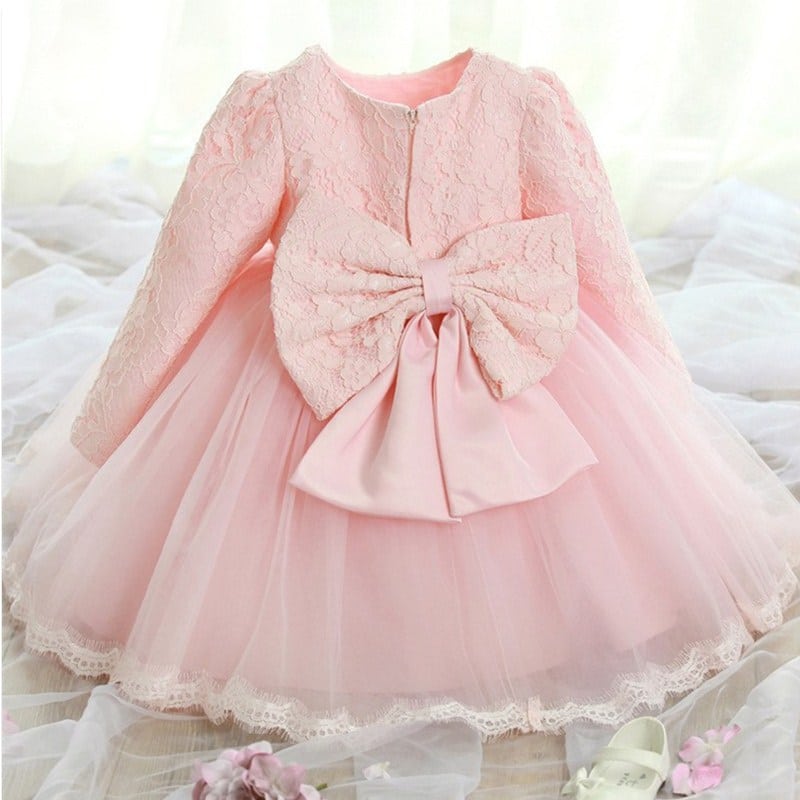 Vestido Infantil de Festa - Princesa Laço Rosa