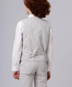 Alternative view of Conjunto Formatura Infantil Menino com Camisa Manga Longa Calça Colete e Gravata Cinza em Tecido Flamê Premium