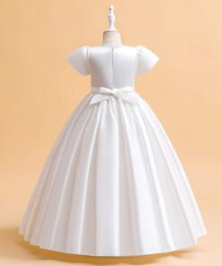 Alternative view of Vestido Infantil Alice Longo em Tafetá Formatura Menina Elegante Cerimônia Branco  Premium Luxo