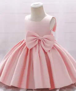 Vestido Catarina em Tafetá Princesa Doce Infantil Elegante Menina Festa Aniversário Formatura Rosa Claro Premium Luxo