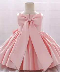 Alternative view of Vestido Catarina em Tafetá Princesa Doce Infantil Elegante Menina Festa Aniversário Formatura Rosa Claro Premium Luxo