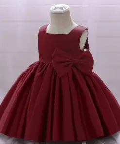 Alternative view of Vestido Catarina Vinho em Tafetá Princesa Doce Infantil Elegante Menina Festa Aniversário Formatura Vinho Premium Luxo