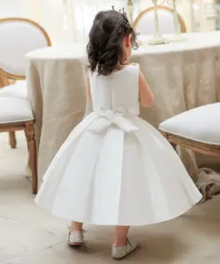 Alternative view of Vestido Infantil de Batizado Laura em Zibeline Princesa Elegante Menina Formatura Daminha Branco Premium Luxo