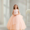 Vestido Bianca Longo de Princesa Infantil Elegante Menina Festa Aniversário Casamento Formatura Rosa Juvenil