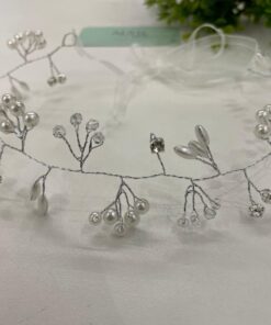 Alternative view of Arranjo Infantil Tiara de Cabelo com Pérolas e Strass Grinalda Penteado Daminha Batizado