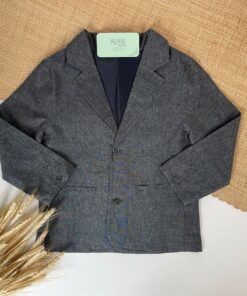 Blazer Infantil Chumbo em Linho Menino Luxo Premium