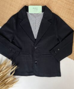 Blazer Infantil Preto em Sarja Menino Luxo Premium