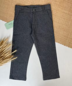 Calça Premium Chumbo em Linho Infantil Masculino Festas Batizado Casamento