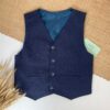 Colete Social de Linho Azul Marinho Infantil Menino Casamento Festas