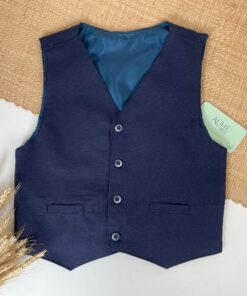 Colete Social de Linho Azul Marinho Infantil Menino Casamento Festas